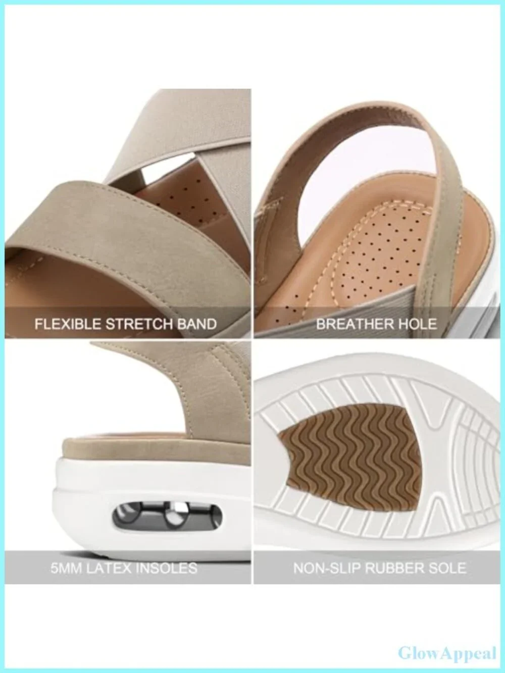 Women's Air Cushion Platform Walking Sandals Comfortable Slip On Sport Sandals